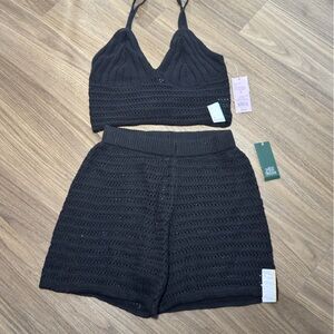 Wild Fable Black Knit Two-Piece Set